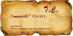 Tamaskó Cirill névjegykártya